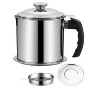Récipient de récupération de graisse de bacon | Capacité de 1,3 litre avec couvercle et poignée | Séparateur de graisse d'huile de friture - Pour cuisine, camping-car, barbecue en plein air, cuisson