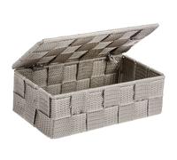 Récipient de salle de bain avec couvercle ADRIA TAUPE, 18 x 10 x 6 cm, taupe, WENKO