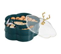 Récipient de service divisé - Plateaux à double couche pour servir de la nourriture | Plateau de service de wapiti de Noël, organisateur de plat de fruit de plat de d'écrou de pour le stockage de