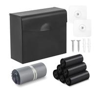 Récipient de serviette hygiénique - Poubelle murale en acier inoxydable pour hygiène féminine avec sacs jetables pour salle de bain ou bureau, couleur : noir