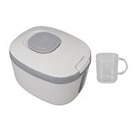 Récipient de Stockage Alimentaire Hermétique de Grande Capacité - Seau à Riz Couvert Avec Tasse à Mesurer (M Gris, 10kg/22.0lb)