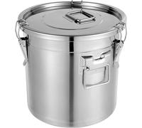 Récipient de stockage, bidon étanche à l'air, acier inoxydable durable, grande capacité, argent, 1 niveau, XL