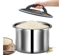 Récipient de stockage de grains | Récipient de Rangement en Acier Inoxydable pour Farine | à riz sous vide | pour Appartement Maison de Campagne Cuisine Salle à Manger Restaurant Garde-Mange