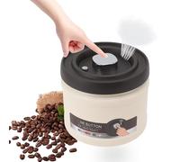 Récipient de Stockage de Nourriture de Boîte à café Sous Vide, Récipients de Stockage de Nourriture Hermétiques en Acier Inoxydable 304, Récipient (1100ML Beige)