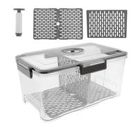 Récipient de stockage de pain hermétique transparent extra large de 8 Qt - Couvercle for toasts, bagels et pains faits maison (comptoir de cuisine)(7.5L gray)