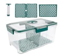 Récipient de stockage de pain hermétique transparent extra large de 8 Qt - Couvercle for toasts, bagels et pains faits maison (comptoir de cuisine)(7.5L Green)