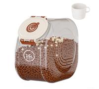 Récipient de stockage de riz, boîte à céréales scellée de grande capacité, seau de cuisine transparent, hermétique, anti-insectes et résistant à l'humidité (grande taille, café)