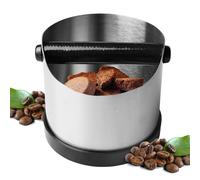 Récipient De Tapotement Pour Porte Filtre, Boîte À Café Knock Cuboïde, Boite Café Knock Box, 700ML Bac À Marc De Café, Tampon À Café En Acier Inoxydable Pour Machine À Expresso Porte-Filtre (Argenté)