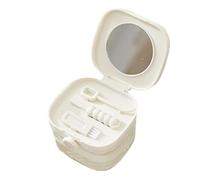 Récipient de trempage pour prothèses dentaires - Tasse de bain - avec couvercle de protection des dents miroir, ensemble d'outils de nettoyage pour adolescentes, filles, adolescents, garçons,