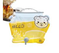 Récipient d'eau de camping - Sac d'hydratation pliable, sac de transport portable de 8 L, pochette de rangement réutilisable, réservoir de boisson étanche, équipement utilitaire d'extérieur léger |