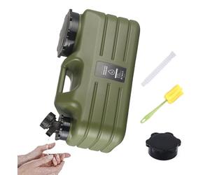 Récipient d'eau d'extérieur de 5 L avec robinet | Seau à boire portable en polyéthylène avec tube d'extension et brosse de nettoyage - Réservoir de stockage d'eau de camping étanche pour voyage
