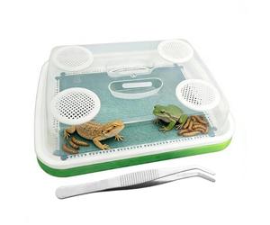Récipient d'élevage de de farine | Enclos à 3 couches pour à soie - avec pince à épiler anti-odeurs en fine | Pour poulet, lézard, grenouille, tortue
