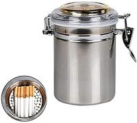 Récipient d'humidité en acier inoxydable - Grande capacité - Ultra légère - Portable - Peut contenir 120 cigarettes ou 400 g de tabac