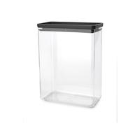Récipient empilable Brabantia TASTY+ | Récipient alimentaire hermétique avec joint en silicone pour cuisine au format XXL | Pour aliments secs et humides, sucre, farine | Capacité 5,4 L | Dark Grey