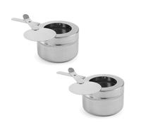 Récipient en acier avec couvercle pour pâte combustible pour chauffe-plats