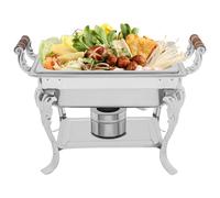 Récipient en acier inoxydable pour réchauffer les aliments Chafing Dish Isolation alimentaire(42 * 29 * 32cm)