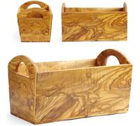 HENDI Boîte à pain, en bois d'olivier, ca. 245x198x(H)194mm