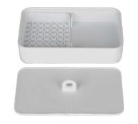 Récipient en fécule de maïs pour argile polymère - Boîte de rangement en plastique avec couvercle tamis - 12 x 7 x 4 cm - Outil de bricolage réutilisable pour un espace de travail propre (rose) (blanc