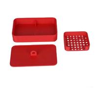 Récipient en fécule de maïs pour argile polymère - Boîte de rangement en plastique avec couvercle tamis - 12 x 7 x 4 cm - Outil réutilisable pour travaux manuels propres (rose)