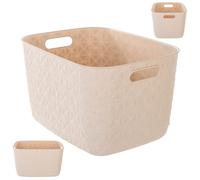 Curver Panier de rangement Softex 19L – Empilable, léger, 100% recyclé – Blanc cassé 37×29×22 cm