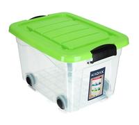 Récipient en plastique KADAX avec roulettes, boîte de rangement en plastique