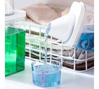 Récipient en plastique transparent pour lessive en poudre, distributeur de détergent à lessive, boîte de rangement avec tasse à mesurer, 1900 ml