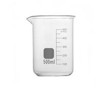 Récipient en verre de laboratoire Bécher de forme basse en verre borosilicaté G3.3 10 à 5000 ml, tasse mesurer professionnelle graduée, 1 pièce(500)