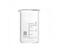 Récipient en verre de laboratoire Pichet transparent gradué de 5 à 250 ml, bécher forme basse en verre borosilicaté G3.3, outil mesure des millilitres, 1 pièce(5ml)