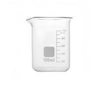 Récipient en verre de laboratoire Pichet transparent gradué de 5 à 250 ml, bécher forme basse en verre borosilicaté G3.3, outil mesure des millilitres, 1 pièce(100ml)