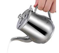 Récipient filtre à huile - Casserole passoire en acier inoxydable avec filtre fin amovible | Conteneur de graisse de cuisine | Distributeur d'huile réutilisable avec base antidérapante et poignée