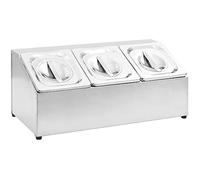 vidaXL Récipient Gastronorm GN 1/6 – Acier inoxydable, 3 bacs, couvercles inclus