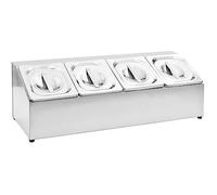 vidaXL Récipient Gastronorm GN 1/6 – Organisateur 4 bacs, acier inoxydable