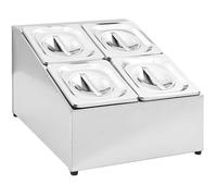 Récipient Gastronorm - vidaXL - GN 1/6 - Acier Inoxydable - 4 Bacs - Couvercles Inclus