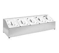 Récipient Gastronorm - vidaXL - GN 1/6 - Acier Inoxydable - 5 Bacs - Couvercles Inclus