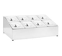 vidaXL Récipient Gastronorm GN 1/6 Acier inoxydable 8 bacs avec couvercles