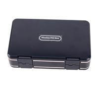 Récipient hebdomadaire de médicaments facile à ouvrir en PP scellé 24 cellules double couche organisateur de vitamines 7 jours pour les suppléments de vitamines patients ayant des (Bleue)