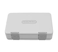 Récipient hebdomadaire de médicaments, facile à ouvrir, scellé PP 24 cellules, Double couche, organisateur de vitamines 7 jours pour suppléments de vitamines (Blanche)