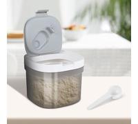 Récipient hermétique avec cuillère - Boîte à café grise empilable avec couvercles - Distributeur de formule de stockage de lait en poudre pour café, céréales, farine (800 ml)