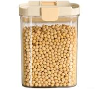 Récipient hermétique pour aliments avec joint en silicone - Poubelle à céréales empilable pour l'organisation du garde-manger - Distributeur de produits secs en PET transparent 750 ml pour beige (1850