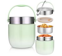 Récipient isotherme pour aliments, 1200 ml, bol isotherme avec couvercle, récipient de maintien au chaud en acier inoxydable avec cuillère pliable, boîte à lunch isotherme pour enfants et adultes