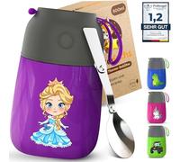 Récipient isotherme pour aliments pour enfants - 500 ml - 100 % étanche - Récipient de maintien au chaud en acier inoxydable - Gobelet isotherme pour enfants - Bouillie - Violet