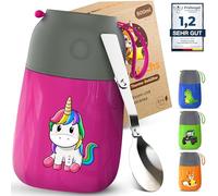 Récipient isotherme pour aliments pour enfants - 500 ml - 100 % étanche - Récipient de maintien au chaud en acier inoxydable - Gobelet isotherme pour enfants - Bouillie - Rose