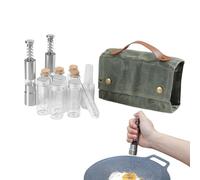 Récipient multi-épices de camping - Récipients d'assaisonnement de voyage, récipient à épices portable | Ensemble d'assaisonnements pour épices 12 pièces, sac de rangement de conteneurs d'assaisonneme
