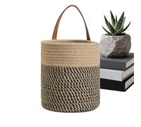 Récipient mural en corde - Panier de rangement en coton tissé à la main - Support de rangement monté - Cadre de présentation élégant pour la gestion de l'ordre intérieur, concept d'économie d'espace