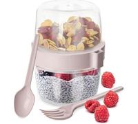 Récipient - Orion - Ori121784 - Pot de yaourt avec cuillère - Boîte à lunch 370 ml - Rose