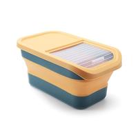 Récipient pliable pour croquettes pour chien et chat, 10 kg, résistant à la moisissure et à l'humidité pour céréales, riz, croquettes (jaune et vert)