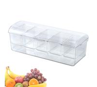 Récipient pour condiments réfrigérés - Plateau pour joints réfrigérés de 48,2 cm, à utiliser | Conteneur à condiments en PP avec cinq compartiments amovibles, plateau de garniture pour