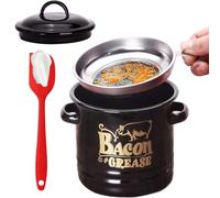 Récipient pour graisse de bacon, récipient de 1 200 ml pour conserver les graisses | Pot avec filtre et spatule pour cuisine, pâtisserie, petit déjeuner, brunch et repas familiaux