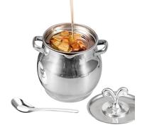 Récipient Pour Graisse De Bacon,Stockage de Graisse en Acier Inoxydable avec Passoire et Spatule | Porte-Matière Grasse Fermier,Pour Garde-Manger Plan De Travail Réfrigérateur Cuisinière