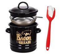 Récipient pour graisse de cuisine - Récipient de 1 200 ml pour conserver les graisses | Bocal à bacon avec spatule passoire, pour cuisine, pâtisserie, petit-déjeuner, brunch et week-end